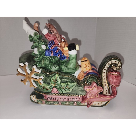 Vintage Kmart‎ Christmas Sleigh Reindeer and Snowman - Picture 3 of 5